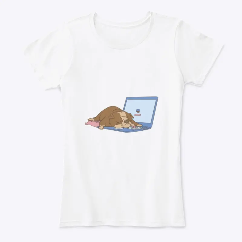 Hunde schlafen auf Laptop - T-Shirt 