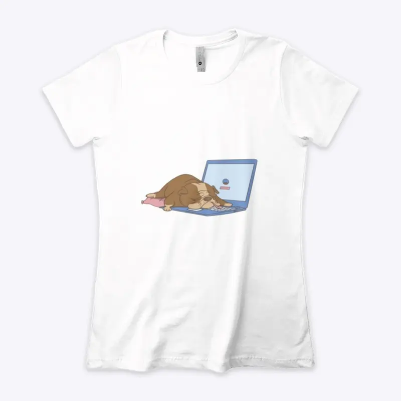 Hunde schlafen auf Laptop - T-Shirt 