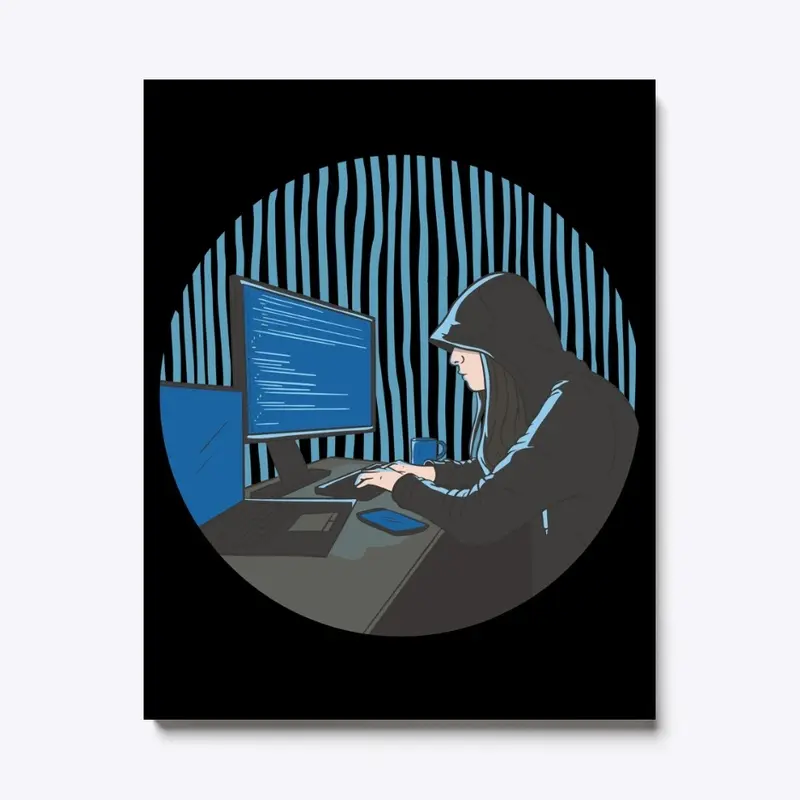 Female Hacker T-Shirt Design