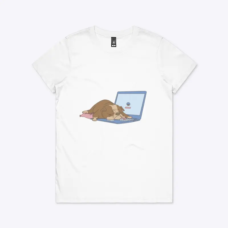 Hunde schlafen auf Laptop - T-Shirt 