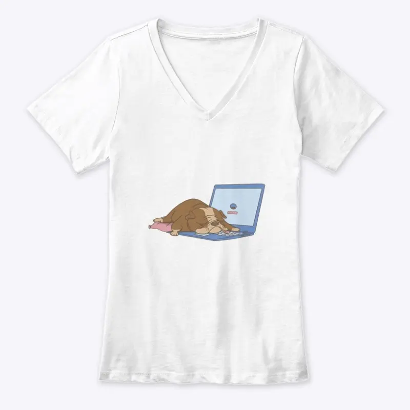 Hunde schlafen auf Laptop - T-Shirt 